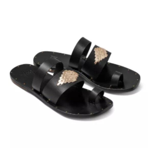 NEW BEEK Leather Brilliant Toe Ring Sandals for women 253 7T6 - Picture 1 of 9